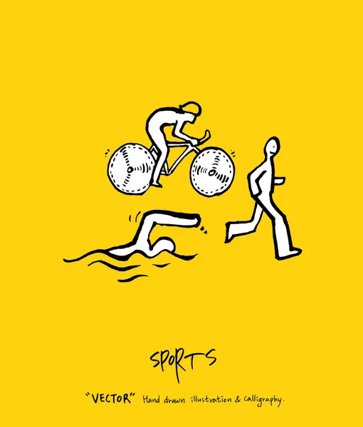 Sportplakat Skizzenhafte Freizeit Illustration Vektor — Stockvektor