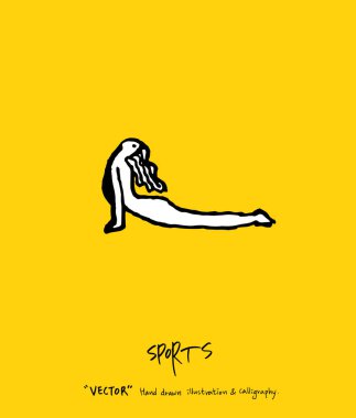 Spor poster / yarım yamalak eğlence illüstrasyon - vektör