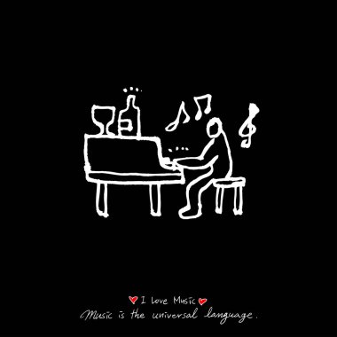 konser poster / yarım yamalak müzik illüstrasyon - vektör