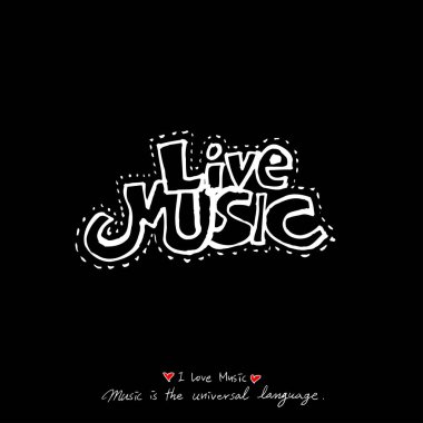 konser poster / yarım yamalak müzik illüstrasyon - vektör