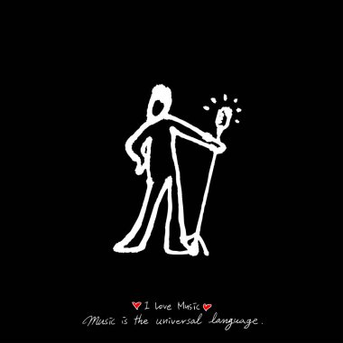 konser poster / yarım yamalak müzik illüstrasyon - vektör