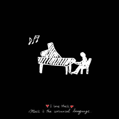 konser poster / yarım yamalak müzik illüstrasyon - vektör