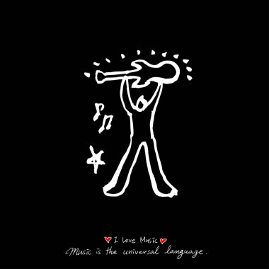 konser poster / yarım yamalak müzik illüstrasyon - vektör