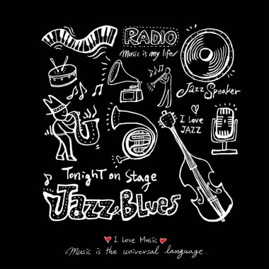 konser poster / yarım yamalak müzik illüstrasyon - vektör