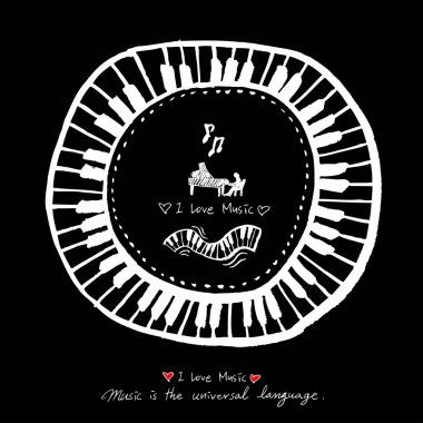 konser poster / yarım yamalak müzik illüstrasyon - vektör