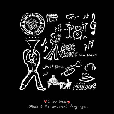 konser poster / yarım yamalak müzik illüstrasyon - vektör