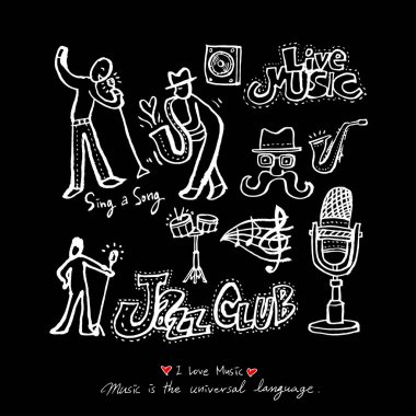 konser poster / yarım yamalak müzik illüstrasyon - vektör