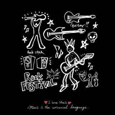 konser poster / yarım yamalak müzik illüstrasyon - vektör