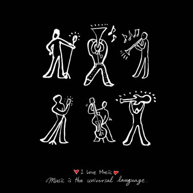 konser poster / yarım yamalak müzik illüstrasyon - vektör