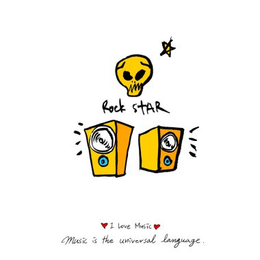 konser poster / yarım yamalak müzik illüstrasyon - vektör