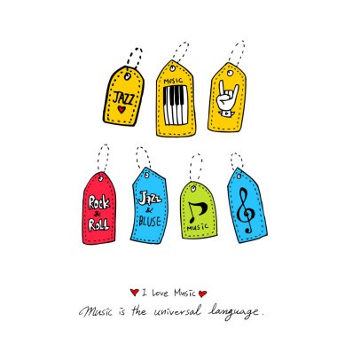 konser poster / yarım yamalak müzik illüstrasyon - vektör