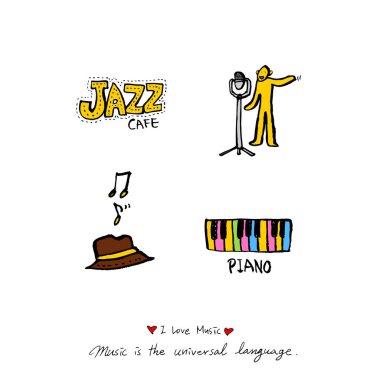 konser poster / yarım yamalak müzik illüstrasyon - vektör