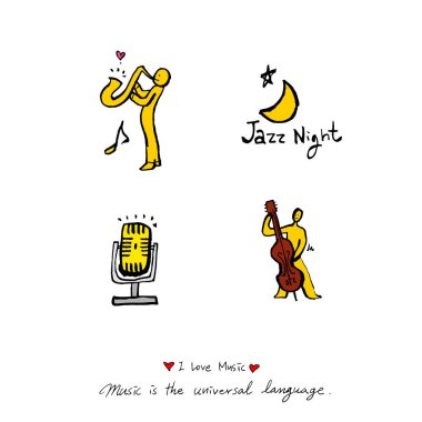 konser poster / yarım yamalak müzik illüstrasyon - vektör