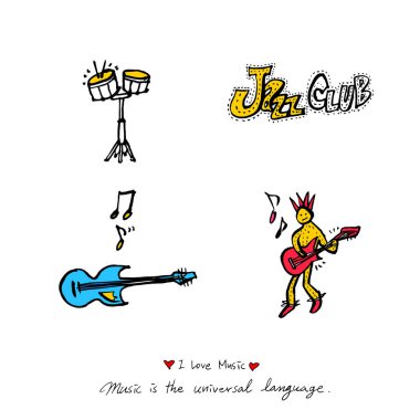 konser poster / yarım yamalak müzik illüstrasyon - vektör