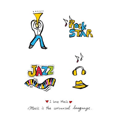 konser poster / yarım yamalak müzik illüstrasyon - vektör