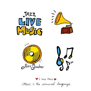 konser poster / yarım yamalak müzik illüstrasyon - vektör