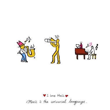 konser poster / yarım yamalak müzik illüstrasyon - vektör