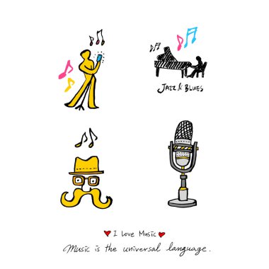 konser poster / yarım yamalak müzik illüstrasyon - vektör