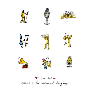 konser poster / yarım yamalak müzik illüstrasyon - vektör