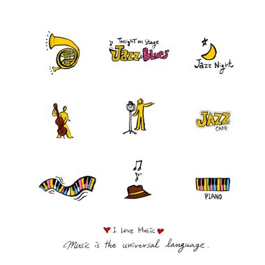 konser poster / yarım yamalak müzik illüstrasyon - vektör