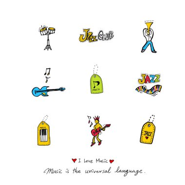 konser poster / yarım yamalak müzik illüstrasyon - vektör