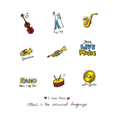 konser poster / yarım yamalak müzik illüstrasyon - vektör