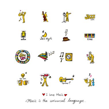 konser poster / yarım yamalak müzik illüstrasyon - vektör