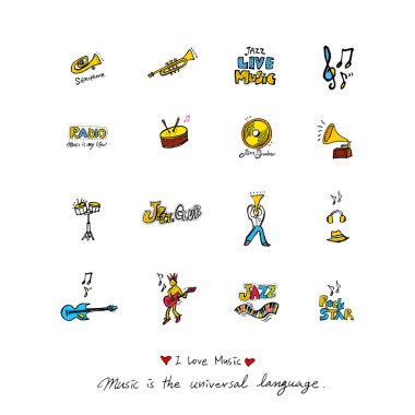 konser poster / yarım yamalak müzik illüstrasyon - vektör