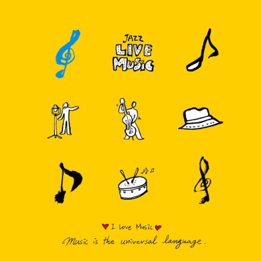 konser poster / yarım yamalak müzik illüstrasyon - vektör