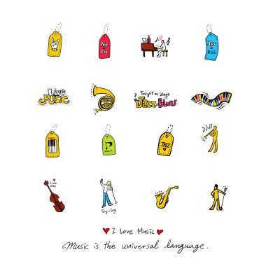 konser poster / yarım yamalak müzik illüstrasyon - vektör