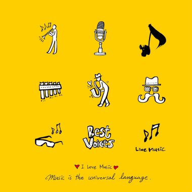 konser poster / yarım yamalak müzik illüstrasyon - vektör