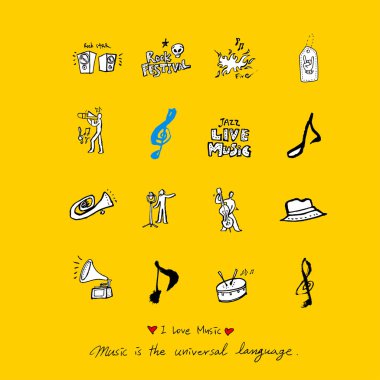 konser poster / yarım yamalak müzik illüstrasyon - vektör