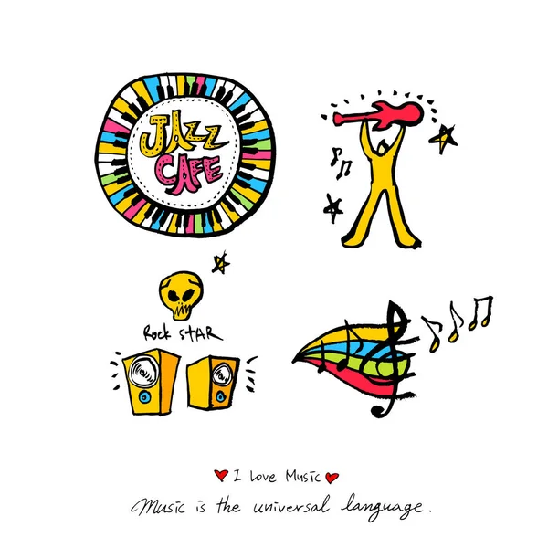 konser poster / yarım yamalak müzik illüstrasyon - vektör