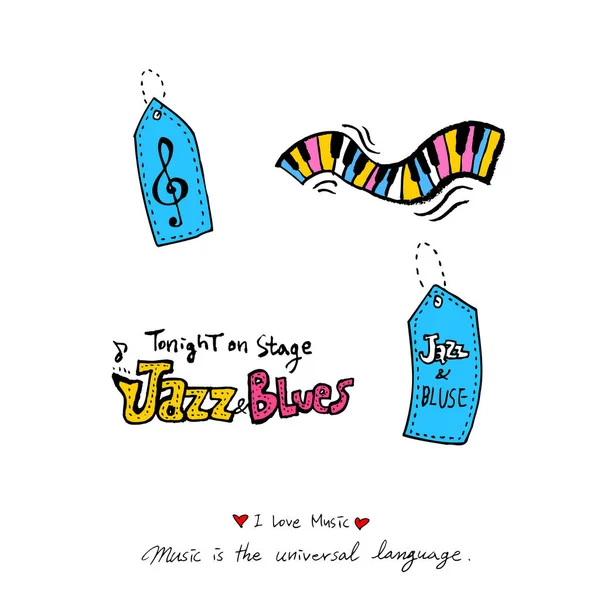 konser poster / yarım yamalak müzik illüstrasyon - vektör