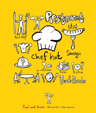 Restoran poster / yarım yamalak gıda menü resimleri - vektör