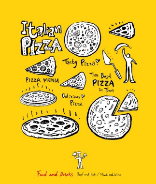 Restoran poster / yarım yamalak gıda menü resimleri - vektör