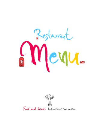 Restoran poster / yarım yamalak gıda menü resimleri - vektör