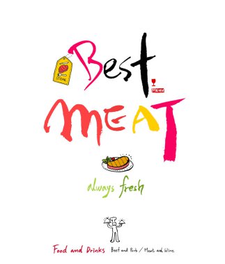 Restoran poster / yarım yamalak gıda menü resimleri - vektör