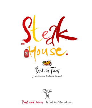 Restoran poster / yarım yamalak gıda menü resimleri - vektör