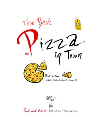 Restoran poster / yarım yamalak gıda menü resimleri - vektör