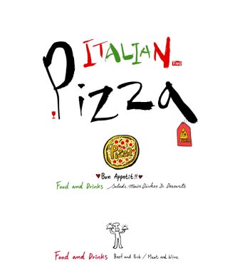 Restoran poster / yarım yamalak gıda menü resimleri - vektör