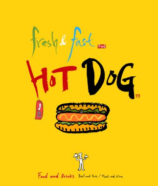 Restoran poster / yarım yamalak gıda menü resimleri - vektör