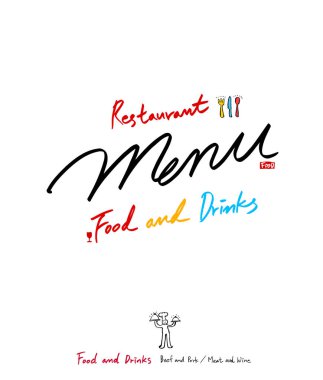 Restoran poster / yarım yamalak gıda menü resimleri - vektör