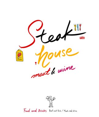 Restoran poster / yarım yamalak gıda menü resimleri - vektör