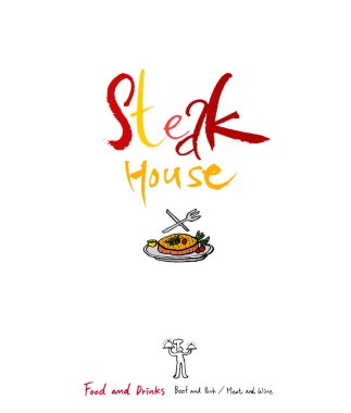 Restoran poster / yarım yamalak gıda menü resimleri - vektör