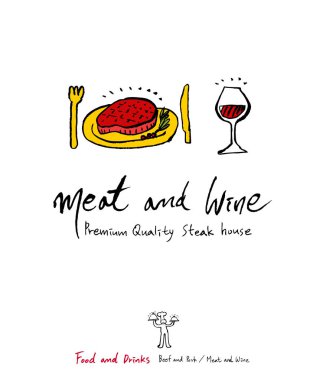 Restoran poster / yarım yamalak gıda menü resimleri - vektör