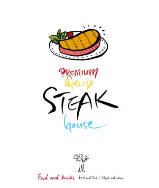 Restoran poster / yarım yamalak gıda menü resimleri - vektör