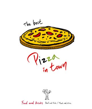 Restoran poster / yarım yamalak gıda menü resimleri - vektör