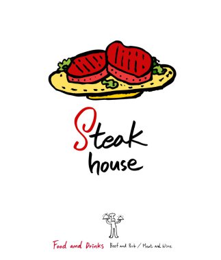 Restoran poster / yarım yamalak gıda menü resimleri - vektör