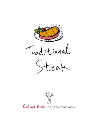 Restoran poster / yarım yamalak gıda menü resimleri - vektör